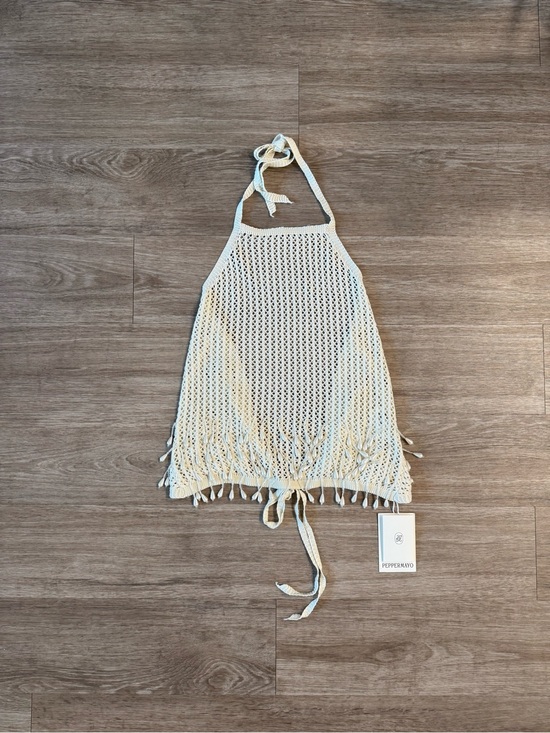 Peppermayo Dresses & Skirts - NWT Peppermayo Scorpio Crochet Halter Top in Ivory, Size S/M